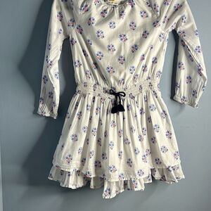 Boden Shirred Waist Floral Cotton Layered Dress 9-10